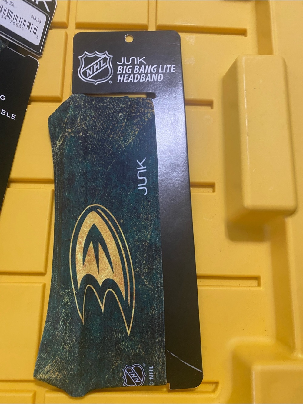 Unk NHL Big Bang Lite Headband - Green with Gold Logo